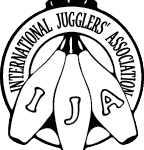 International Jugglers' Association Logo. Three club seal.